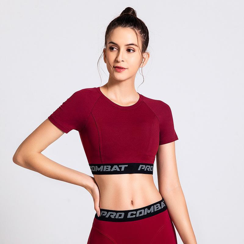 Breathable Half Sleeve Open Navel Fitness Suit