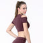 Solid-colored Body-slewed Yoga Shirt