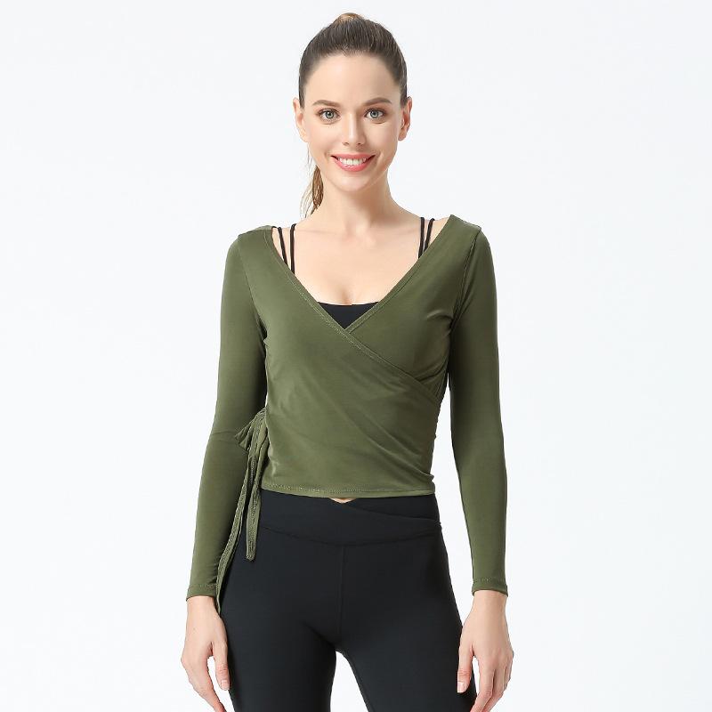 Sexy neck Straps Belly Yoga Long Sleeve