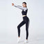 High Waist Tight Exercise Long Sleeve Quick Drying Fitness Suit