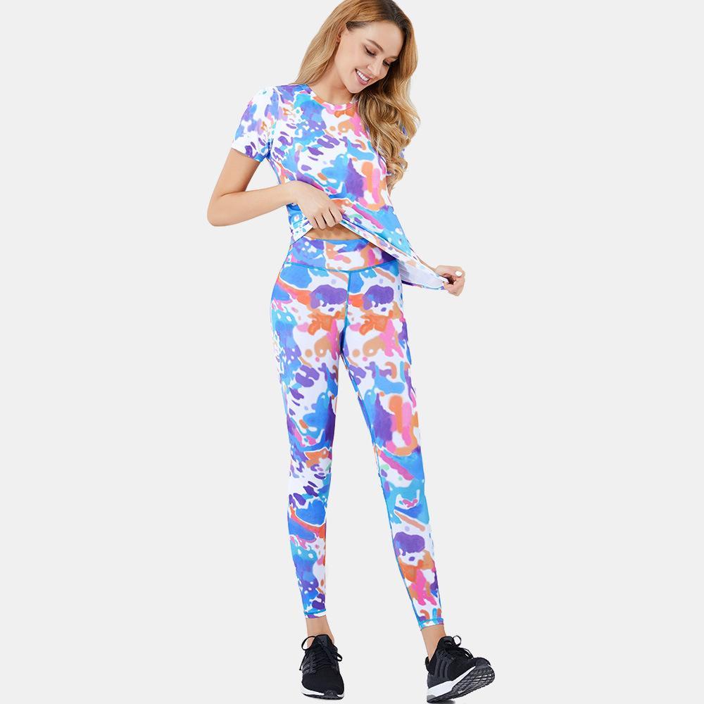Ink Printed Tight Yoga Suit