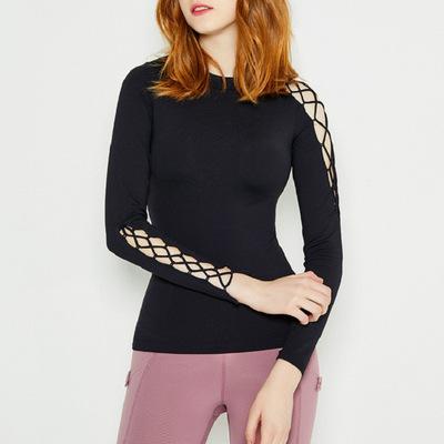 High elastic Sexy Solid color Yoga Long Sleeves