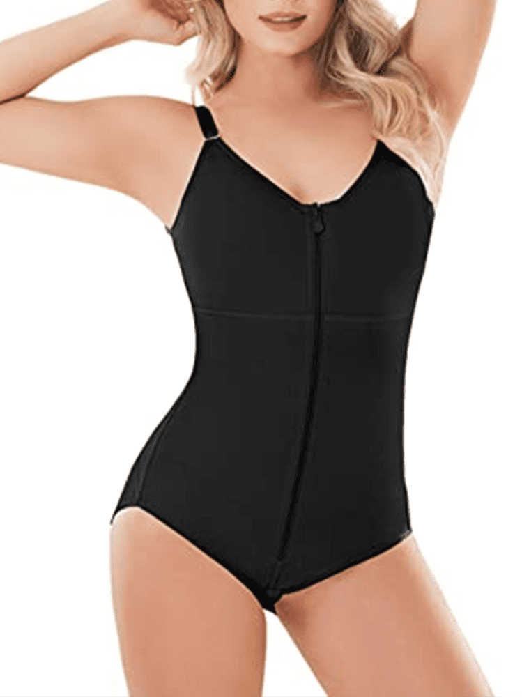 Women Short Neck Shaping Underwear Zipper