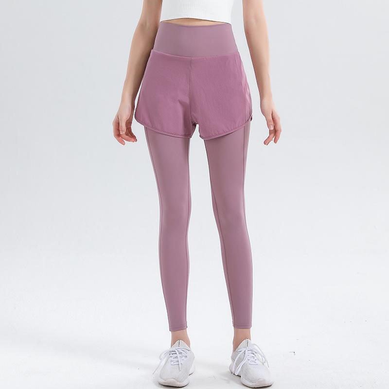 High Waist Quick drying Fake Two piece Yoga Pants