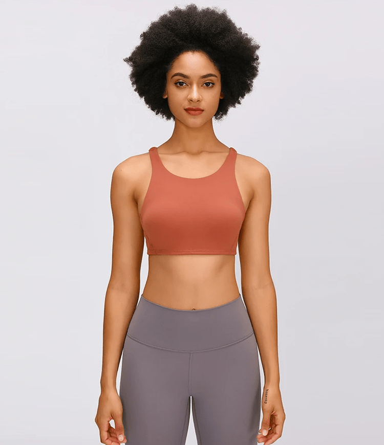 Bloom Round Neck Crisscross Strappy Low Support Sports Bra