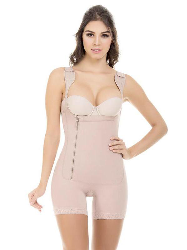 One Piece Leg Breast Zipper Shapewear