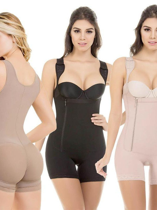 One Piece Leg Breast Zipper Shapewear