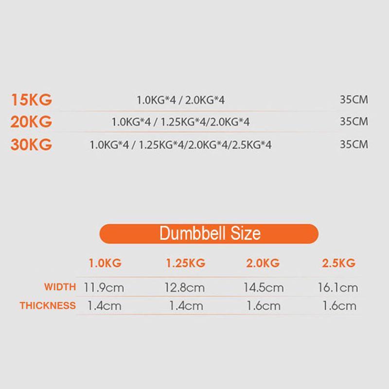 FEIERDUN Stainless Steel Dumbbell Men Fitness Home Detachable Barbell Set Multiple Specifications