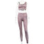 Sports Bra Pink Printing Fitness Suit