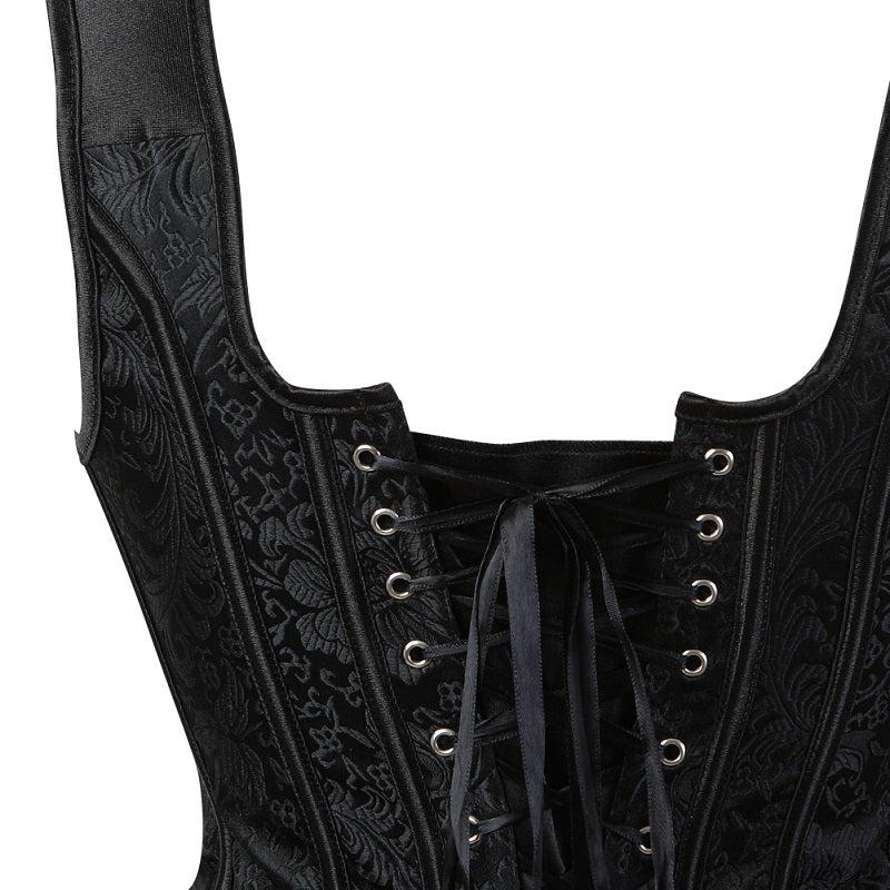 Black Lacing-up corselet Women Top