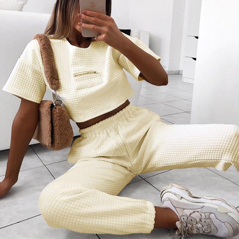 Women Casual Two Piece Tracksuit Loose