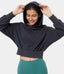 Solid-Color Cropped Hoodie
